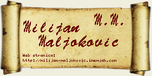 Milijan Maljoković vizit kartica